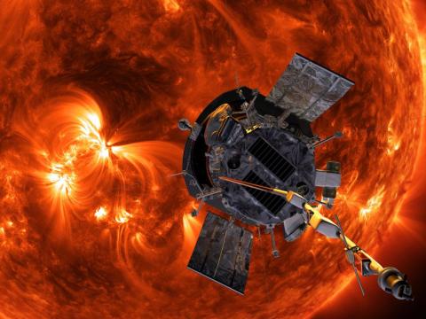 An artist's concept of NASA's Parker Solar Probe.