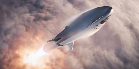 An illustration of SpaceX's Big Falcon Rocket, or BFR. An illustration of SpaceX's Big Falcon Rocket, or BFR.