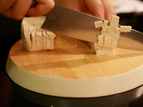 Tofu is a great high-protein option for vegetarians. Tofu is a great high-protein option for vegetarians.