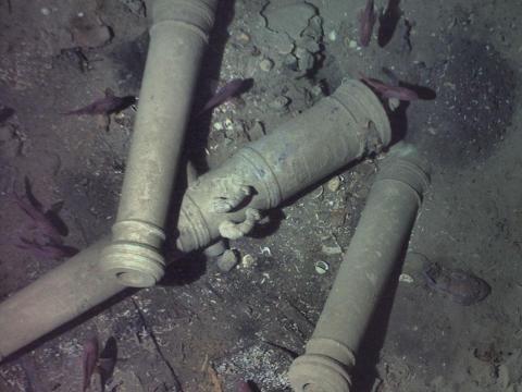 Esta foto revela los cañones del galeón San José.