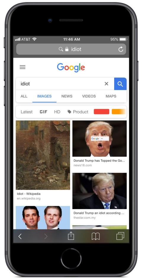 Google's CEO explains why a picture of Donald Trump comes up when you search for 'idiot'