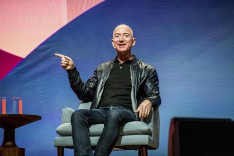 Jeff Bezos, CEO of Amazon, whose Amazon Web Services dominates the cloud-computing industry. Jeff Bezos, CEO of Amazon, whose Amazon Web Services dominates the cloud-computing industry.