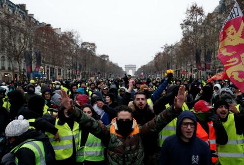 Una manifestación de los chalecos amarillos en París Una manifestación de los chalecos amarillos en París