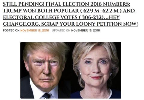 Above, a screenshot shows an example of fake news.