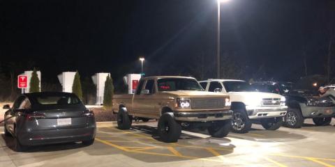 A Tesla driver says a group of truck drivers harassed them at a truck stop in North Carolina. A Tesla driver says a group of truck drivers harassed them at a truck stop in North Carolina.