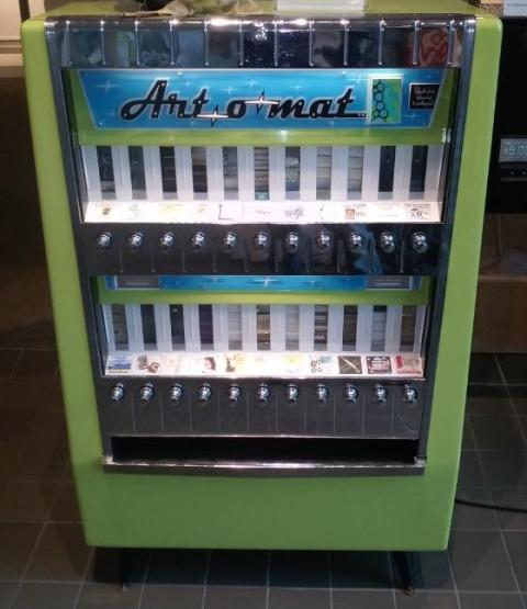 It's made from what used to be a cigarette vending machine.