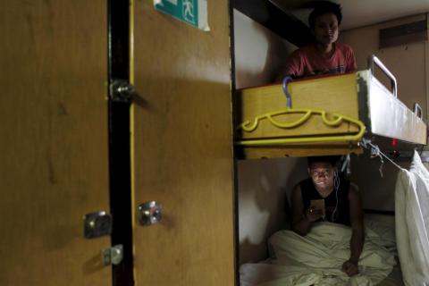 A crew cabin.