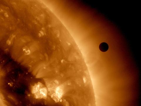 Venus crossing the sun in the Earth year of 2012 ACE.