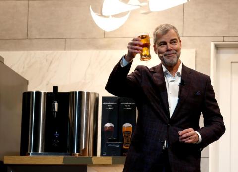 The LG HomeBrew lets you brew beer from a pod.