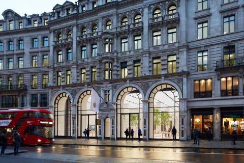On Regent Street, the most popular shopping street in West London, is one of Apple's largest stores in Europe.