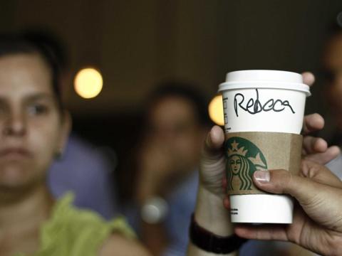 The iconic Starbucks cup.