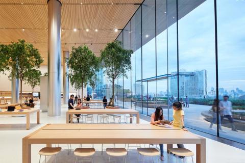 The store is connected to Bangkok's Iconsiam Center, a mixed-use mall.
