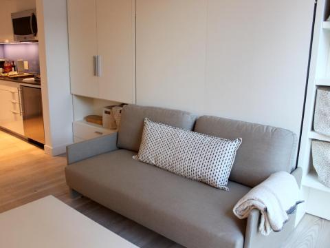 But gym access, housekeeping, laundry facilities, grocery delivery, and access to social events are included in that price, as well as up-to-date appliances and furniture, which trims your cost-of-living elsewhere.
