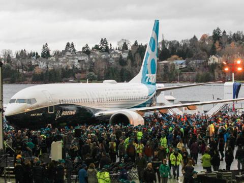 A Boeing 737 Max 8. A Boeing 737 Max 8.