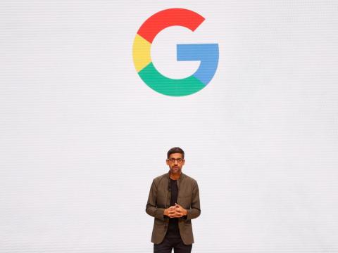 Google CEO Sundar Pichai speaks during the Google keynote address at the Gaming Developers Conference in San Francisco Google CEO Sundar Pichai speaks during the Google keynote address at the Gaming Developers Conference in San Francisco