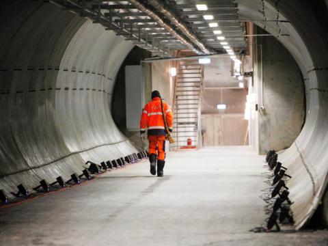 The only way into the vault is a 400-foot-long tunnel.