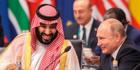 Russia's President Vladimir Putin and Saudi Arabia's Crown Prince Mohammed bin Salman attend the G20 Leaders' Summit in Buenos Aires in November 2018. Russia's President Vladimir Putin and Saudi Arabia's Crown Prince Mohammed bin Salman attend the G20 Leaders' Summit in Buenos Aires in November 2018.