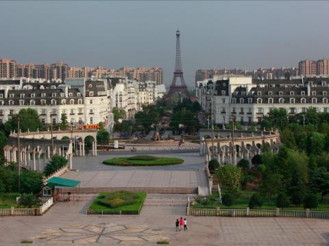 Tianducheng, China, is a replica of Paris.