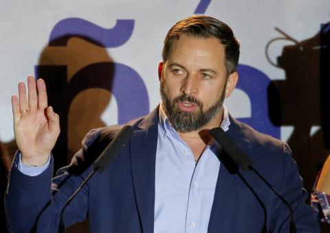 Santiago Abascal, líder de Vox, en un discurso Santiago Abascal, líder de Vox, en un discurso