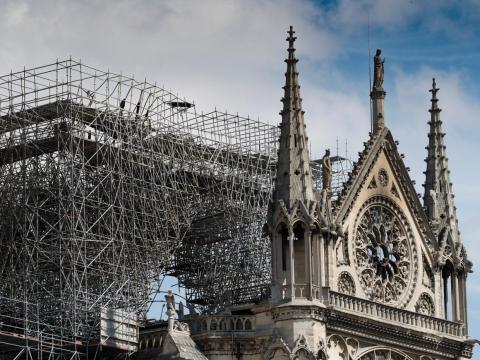 A fire tore through Notre-Dame Cathedral on Monday. A fire tore through Notre-Dame Cathedral on Monday.