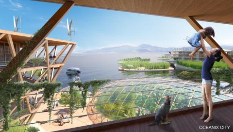 Though it's referred to as a "floating city," the community would actually be moored to the ocean floor.
