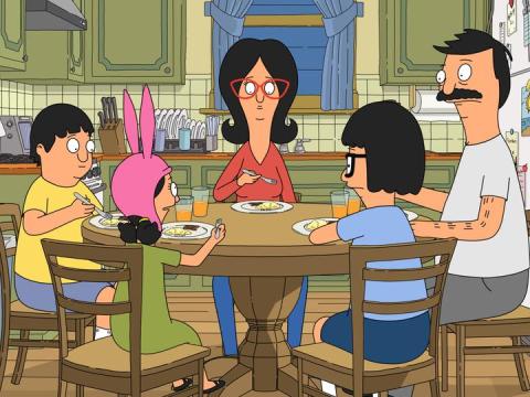 The Belcher family on "Bob's Burgers."