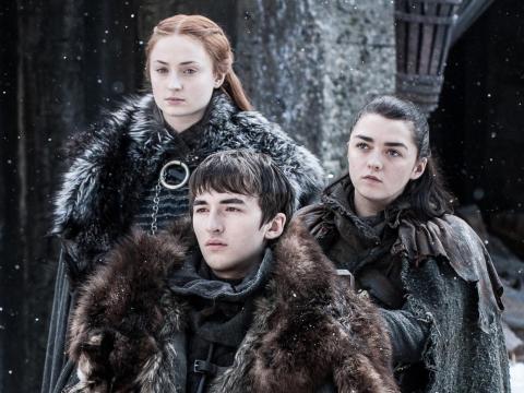 Sansa, Bran, and Arya Stark on "Game of Thrones." Sansa, Bran, and Arya Stark on "Game of Thrones."