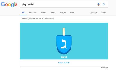 3. If you're in the holiday spirit, you can play a digital game of dreidel by searching "spin (or play) dreidel."
