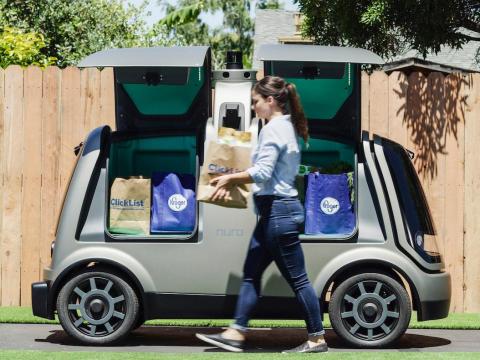 Driverless cars could be making grocery deliveries. Driverless cars could be making grocery deliveries.