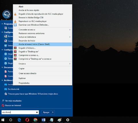 Menú Inicio Windows 10 