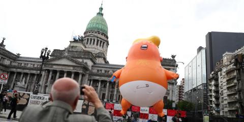The Trump Baby balloon in Buenos Aires, Argentina.