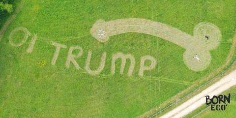 Trump met with very rude protest as he flies into Stansted Airport for UK state visit
