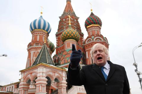 Boris Johnson, durante una visita a Moscú Boris Johnson, durante una visita a Moscú