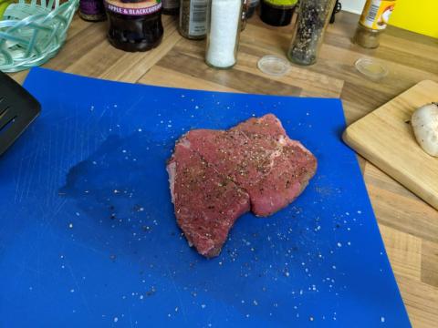 "The recipe told me to let the steak rest for between one and two hours. However, I was hungry and caved after around 30 minutes."
