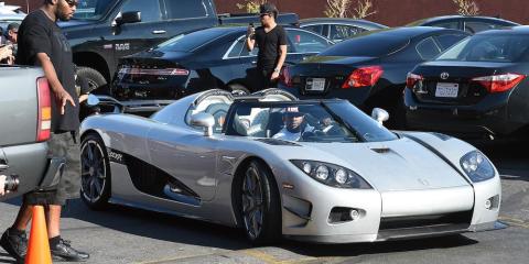 Floyd Mayweather driving a rare, $4.8 million Koenigsegg CCXR Trevita car in 2015.