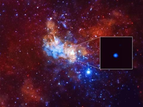 El Observatorio de rayos X Chandra de la NASA capturó una llamarada de rayos X sin precedentes de Sagitario A * en 2013. Este suceso fue 400 veces más brillante que la emisión de rayos X habitual del agujero negro.