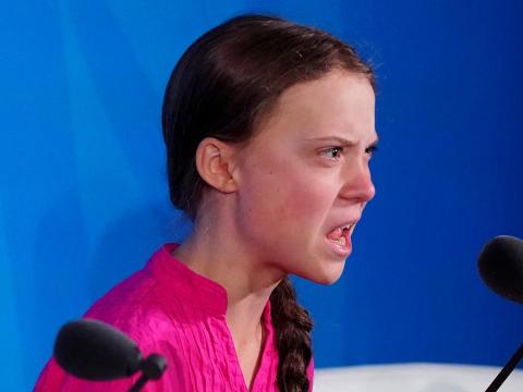 The Swedish environmental activist Greta Thunberg at the Climate Action Summit at United Nations headquarters in New York on September 23. The Swedish environmental activist Greta Thunberg at the Climate Action Summit at United Nations headquarters in New York on September 23.