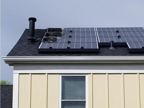 Briana Greer's Colorado home after her Tesla solar panels caught fire on August 1. Briana Greer's Colorado home after her Tesla solar panels caught fire on August 1.