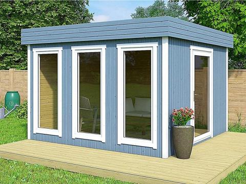 Some of these homes are more obviously not made to be permanent living spaces. This one-room, 106-square-foot Allwood Halmstad home may function better as a pool house or backyard work station. However, the benefit is that this