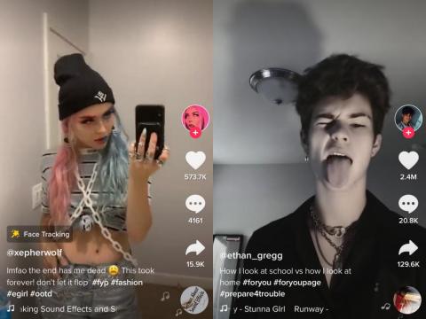 The terms e-girl and e-boy aren't necessarily used as gender-specific terms. Instead, they're used to refer to two different type of aesthetics: While the e-boy is a vulnerable"softboi" and embraces skate culture, the e-girl is