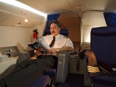 Pilots have their own space to unwind.