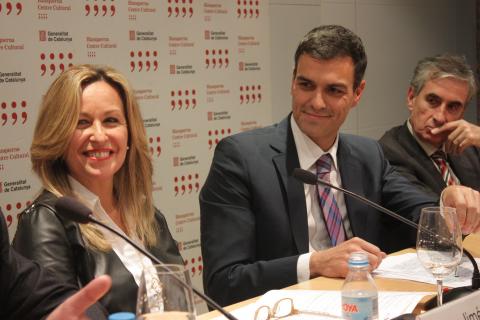 Pedro Sánchez en la presentación de su primer libro, en 2013.