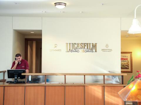 Just like at Skywalker Ranch to the north, access to the Presidio's Lucasfilm headquarters is limited — the public can only venture into the lobby for a glimpse at memorabilia from the studio's beloved franchise.
