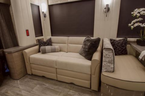 The bed sofa and jackknife sofa bed are made from both leather and fabric.