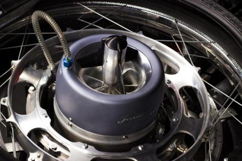 Four 1,300 horsepower turbine provides the power required for takeoff.