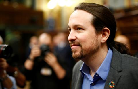 Pablo Iglesias en la segunda votación de investidura. Pablo Iglesias en la segunda votación de investidura.