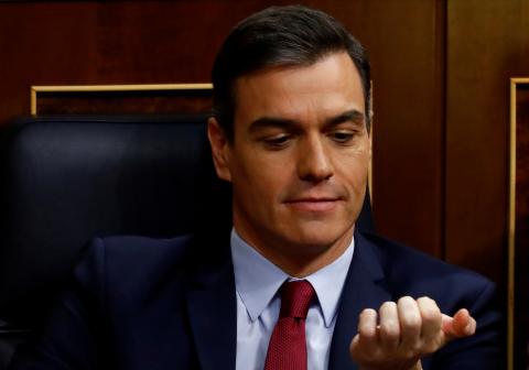 Pedro Sánchez, presidente del Gobierno, en la sesión de investidura. Pedro Sánchez, presidente del Gobierno, en la sesión de investidura.