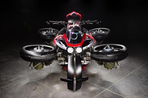 A switch on the dashboard sets the bike in road mode or flight mode.