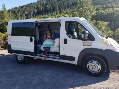 The wheelbase is 136 inches and the interior is 60 square feet.