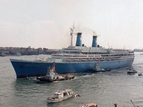 The Achille Lauro cruise ship in 1985. The Achille Lauro cruise ship in 1985.
